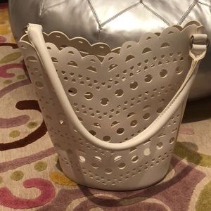 Neiman Marcus white summer tote bag